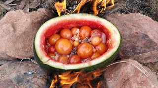 Cooking Duck Egg in Watermelon | Kdeb Cooking