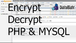 Encrypt Decrypt Hashing - PHP & MYSQL - Protect your data in your database