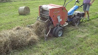 BCS Model 853 walk-behind tractor with CAEB mini-haybaler