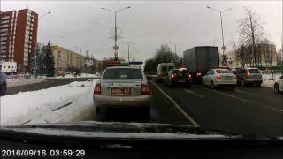 9.01.2017 Новополоцк ГАИ, непонятное вождение сотрудников ГАИ, чуть не сбили пешехода