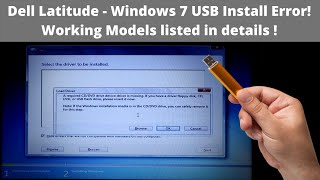 Dell  Latitude E5470 USB Operating System Install USB Driver Failure