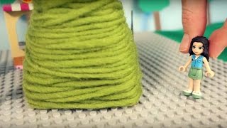 Поделки для Нового года с Лего френдс: Елочка из картона