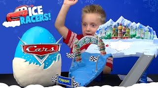 Disney Cars KINDER Play-Doh Surprise Egg with ICE RACERS Lightning McQueen Cars | KID CITY