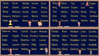 GIRL Names! 100 Most Popular Baby Girl Names in English | American English Pronunciation