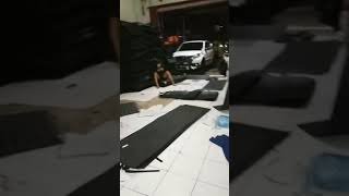 RAHMAT TENDA Proses pembuatan matras alas tidur tikar cocok di tenda komando paleton posko