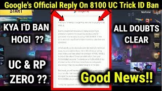 Goggle Play Data Purchase Rollback In PUBG Mobile | Google's Official Reply On 8100 UC Trick