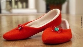 Как сшить домашние тапочки.How to sew slippers