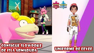 Consigue Uniforme de Eevee y Slowpoke Isla Armadura en Pokemon Escudo y Espada