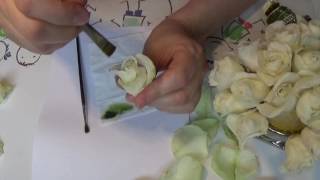 тонировка  маленькой белой  розы. МК от Риты