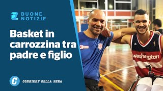 Kevin, 18 anni, in campo con il padre in sedia a rotelle