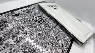 Samsung Galaxy Note 9 - dbrand White Marble Skin and Ciel by Cyrill Case