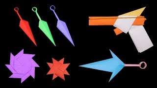Top 06 Easy Origami Ninja Star/sword/Knife - How to make