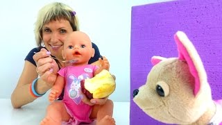 Видео для девочек КАК МАМА. Яблоко для куклы Baby Born.