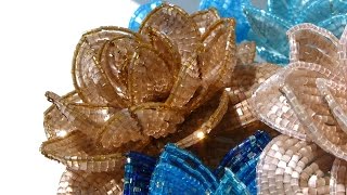 "Сновидение". Урок 4 - Камелия из бисера, плетение / "Dream". Lesson 4 - Beaded camellia, weaving