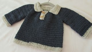 VERY EASY crochet little boy's sweater / jumper / pullover tutorial