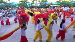 children in primary school Lion Dance 5 , múa lân sư rằm trung thu 2015