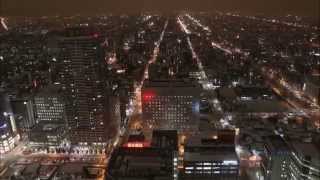 【微速度撮影】札幌の360度回転夜景（ＪＲタワー） Time Lapse／Night view of Sapporo Japan．（Rotation）