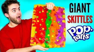 GIANT SKITTLES POP-TART - How To Make Huge Candy Pop-Tarts DIY