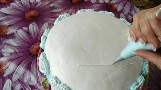 Украшение торта Белково Заварным Кремом.Как украсить торт.How to decorate a cake