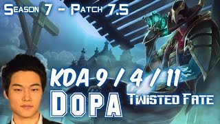 Dopa TWISTED FATE vs EKKO Mid - Patch 7.5 KR Ranked