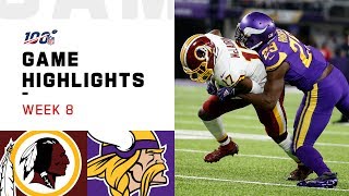 Redskins vs. Vikings Week 8 Highlights | NFL 2019