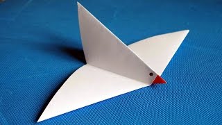 Как сделать голубя из бумаги. Детские бумажные поделки. Оригами.