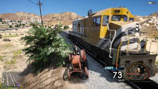 GTA 5 Xe Công Nông Độ 400 Mã Lực Chạy Như Rùa Bò Và Cái Kết Bị Xe Lửa Đụng ....
