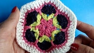 Вязание крючком Урок 248 Шестиугольник Crochet hexagon motif