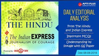 EDITORIAL ANALYSIS !! 08.AUGUST.2019 !!  (4 th Tiger Census Report - 2018 )