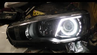 Рестайлинг фар EVO X
