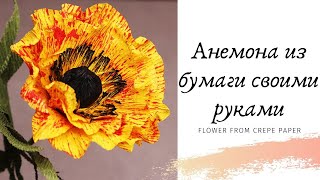 Анемона из бумаги своими руками / DIY / How to make Anemone flower from crepe paper