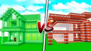 SLIME HOUSE VS. TNT HOUSE! - MINECRAFT