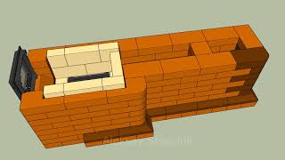 Печь для дома. Порядовка печи, вариант 2. Heating stove.
