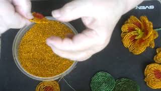Настурция  из бисера.  Мастер - класс. Бисероплетение.