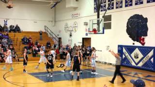 Basketball stuck on rim in final seconds of game