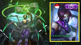 Hanabi Epic Skin V.E.N.O.M. Nephila Gameplay (All Venom Squad Is Coming) - Mobile Legends