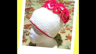 Как связать шапочку с рюшами. How to tie a hat with ruffles.
