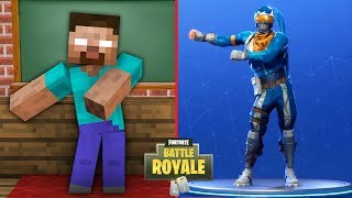 Monster School : FORTNITE BATTLE ROYALE DANCE CHALLENGE - Minecraft Animation