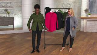 Isaac Mizrahi Live! Long Sleeve Button Front Woven Tunic Blouse on QVC