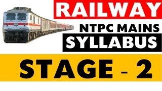 Railway NTPC Stage 2 Syllabus (Detailed )