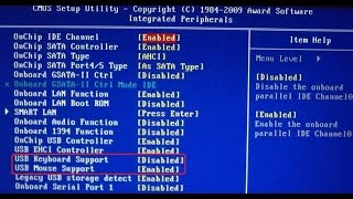 Как в биосе включить клавиатуру и мышь usb
