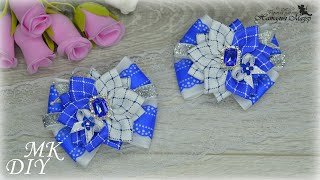 Красивые бантики в школу на каждый день МК КАНЗАШИ DIY HAIR BOWS LAÇO DE fita