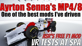 Ayrton Senna's McLaren MP4/8 F1 - VR Testing at Spa (Free Mod for rFactor 2)