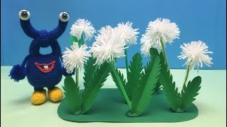 Как сделать одуванчик из ниток своими руками (мастер-класс для детей)