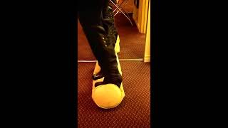 Yana black leather otk high heel boots trampling and crushing #15