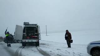 Авария с большегрузом на трассе Ростов - Родионово-Несветайский район 07.12.2018