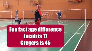 Badminton match men's singles Jacob Hjorth, Gentofte vs. Gregers Schytt, Dragør