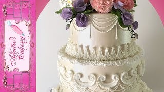 Spring Floral Wedding Cake Long tutorial- Lambeth style