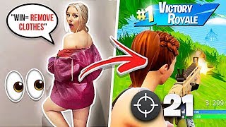 1 WIN = REMOVE ALL CLOTHING w/ GIRLFRIEND - Fortnite Challenge