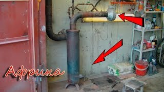 Печь на отработке с наддувом, розжиг# 2
